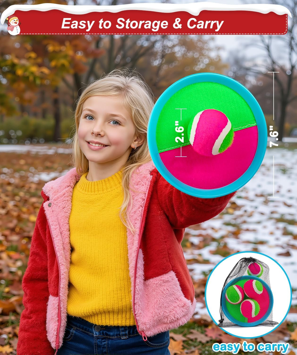 Toddler Toys Toss and Catch Ball Set Easter Basket Stuffers for Kids Toddler, Toys for 3 4 5 6 7 8 Year Old Boys Girls Birthday Gift, Yard Outdoor Games for Kid Ages 4-8 8-12 Beach Pool