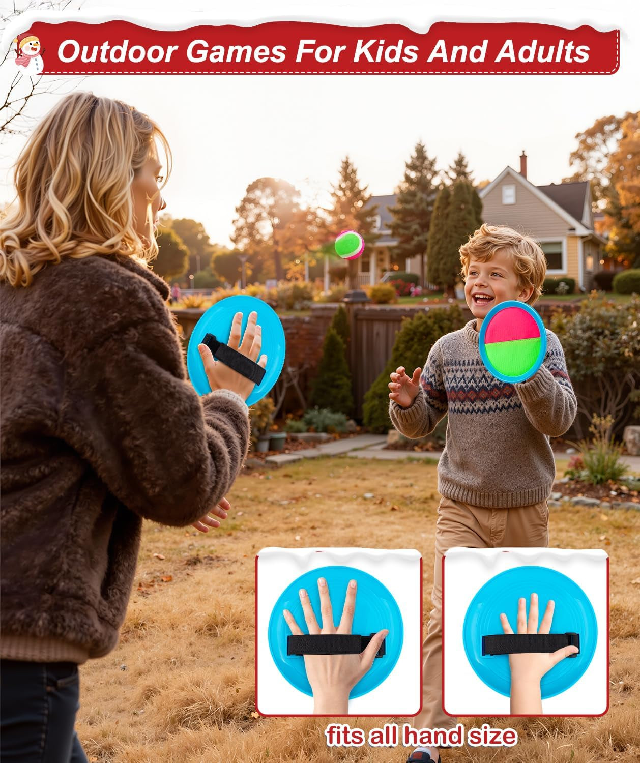 Toddler Toys Toss and Catch Ball Set Easter Basket Stuffers for Kids Toddler, Toys for 3 4 5 6 7 8 Year Old Boys Girls Birthday Gift, Yard Outdoor Games for Kid Ages 4-8 8-12 Beach Pool